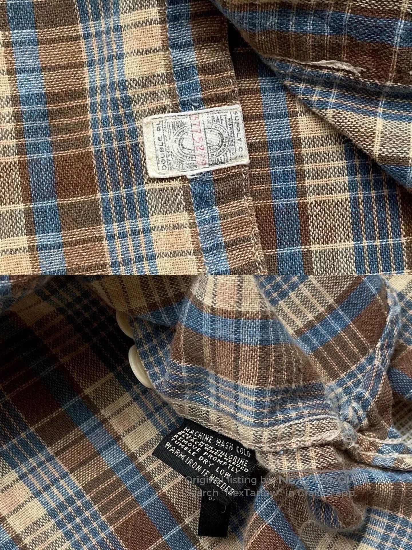RRL Ralph Lauren vintage rrl plaid work shirt from 1920s. Size US L / EU 52-54 / 3 - 9 Thumbnail