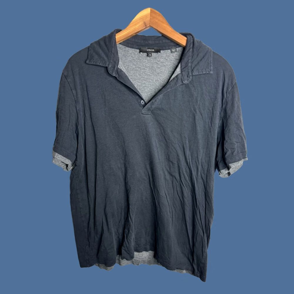 Vince Vince Polo Shirt Mens M Black Double Layer Pima Cotton Short Sleeve 3123 Size US M / EU 48-50 / 2 - 1 Thumbnail