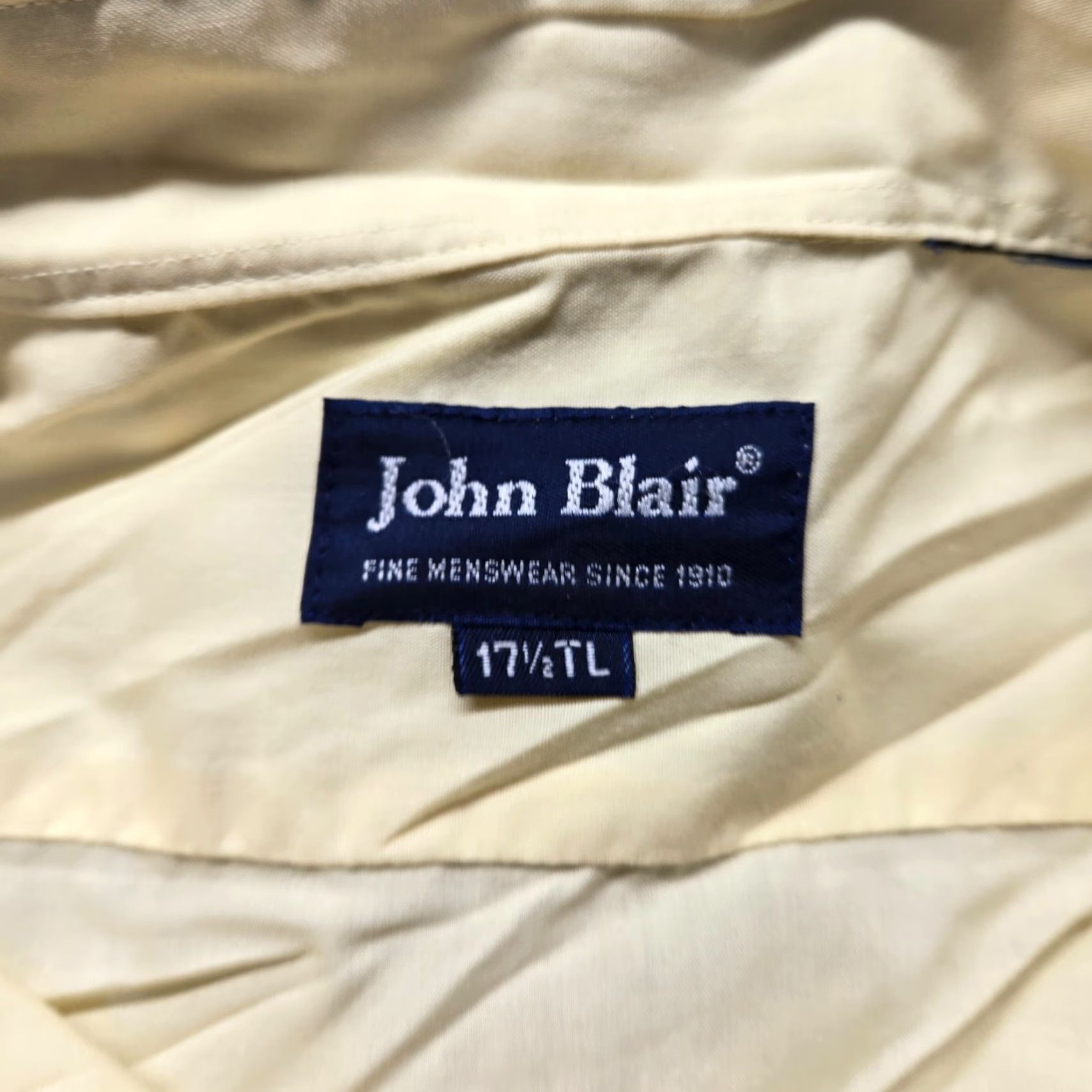 Blair John Blair Shirt Button-Up Long Sleeve Mens LT Yellow 17.5 Large Tall Size US L / EU 52-54 / 3 - 3 Thumbnail