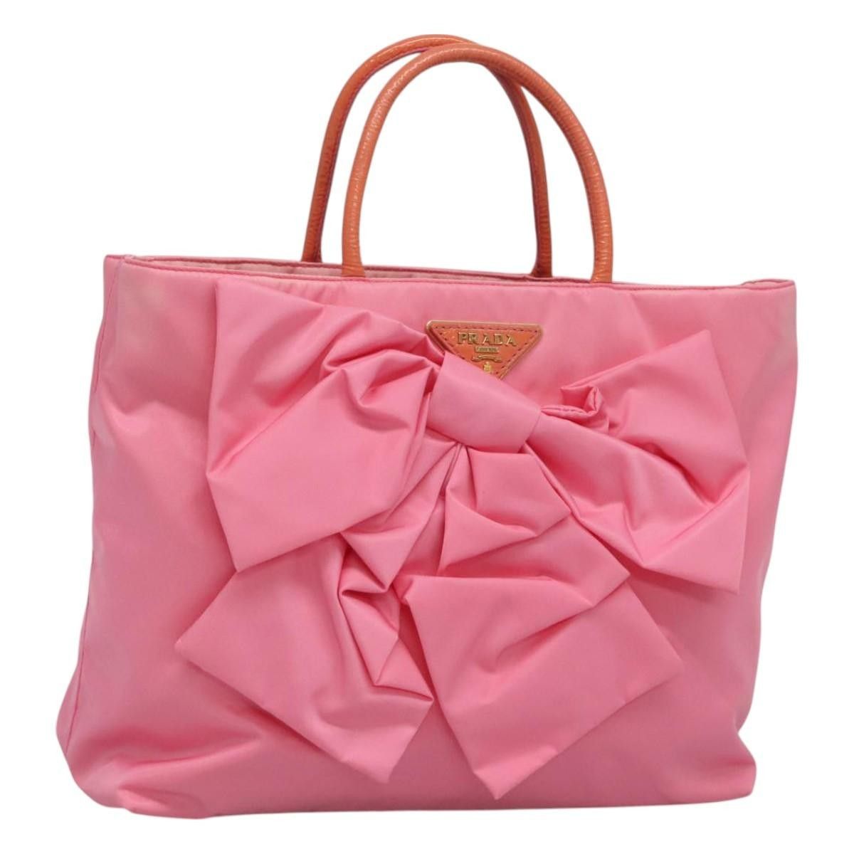 Prada Prada Logo Bow Convertible Tote Tessuto with Leather Size ONE SIZE - 1 Thumbnail