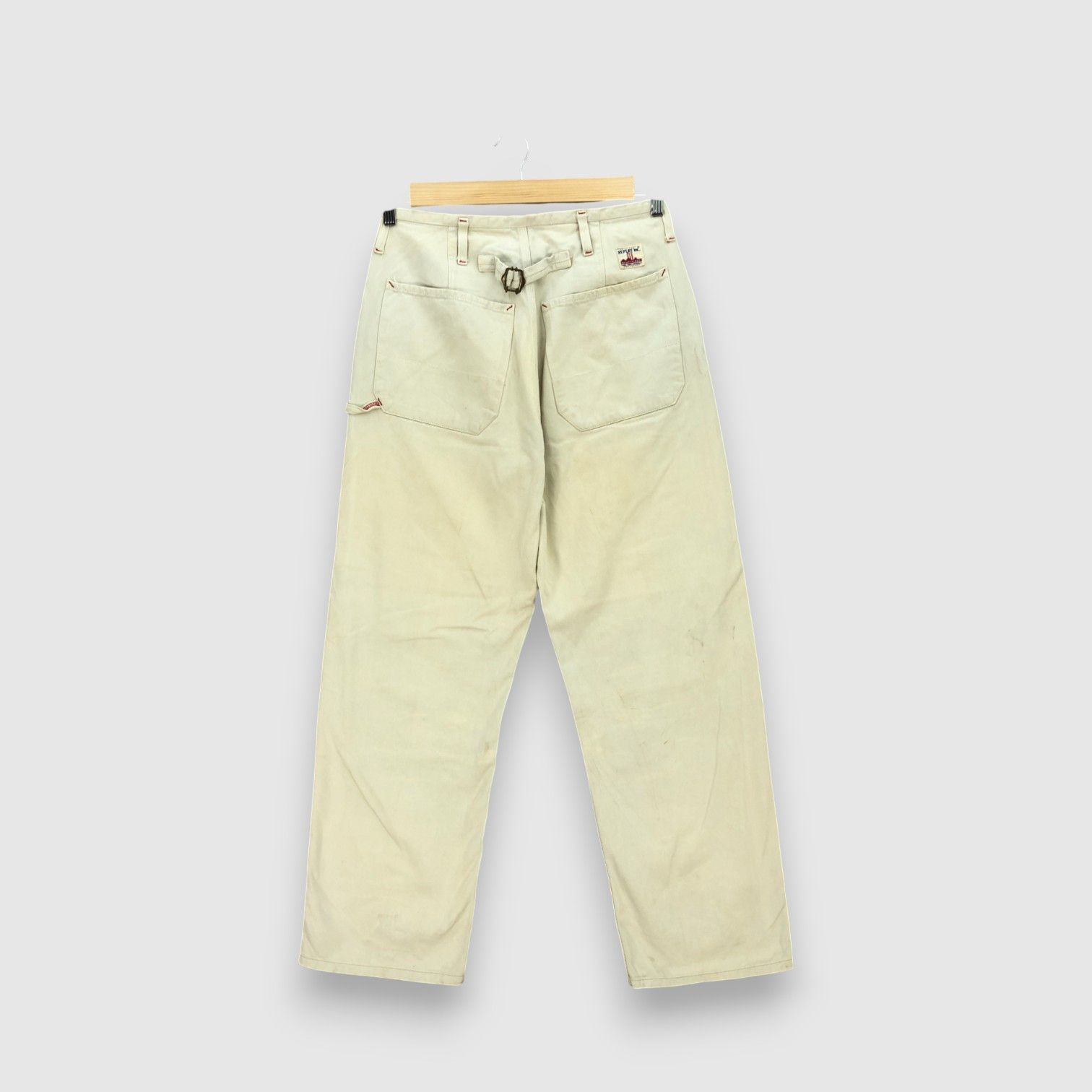 Replay Vintage Replay Buckle Back Jeans Workers Beige Denim Pants Size 28" / US 6 / IT 42 - 2 Thumbnail
