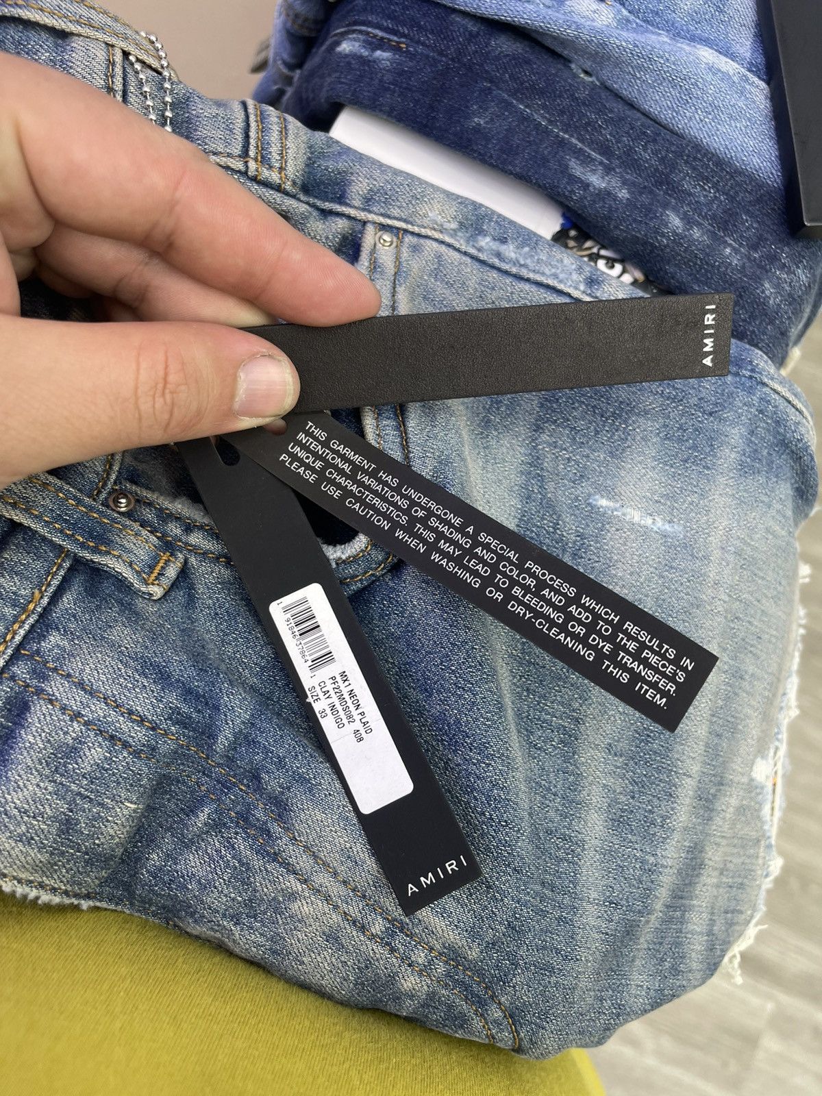 Amiri Amiri MX1 (Orange Plaid) jeans blue Size US 33 - 8 Thumbnail