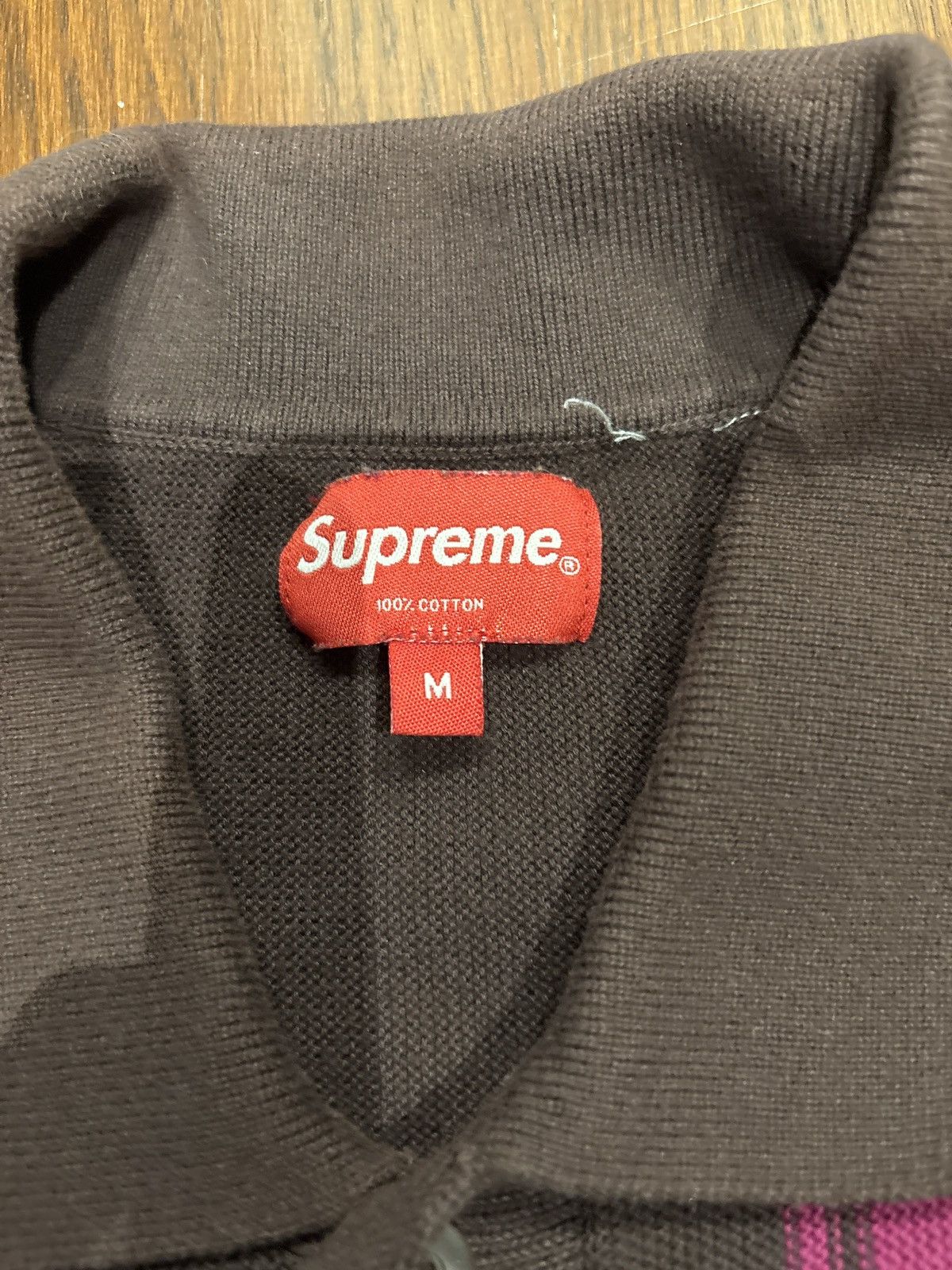 Supreme Supreme Knit Stripe Button Up Polo in Brown SS22 Size US M / EU 48-50 / 2 - 5 Thumbnail