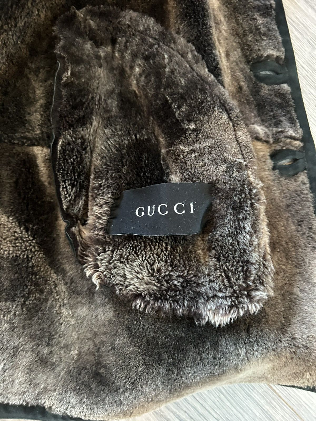 Gucci × Tom Ford Gucci Shearling-Lined Dark Green Suede Peacoat Size US M / EU 48-50 / 2 - 8 Thumbnail