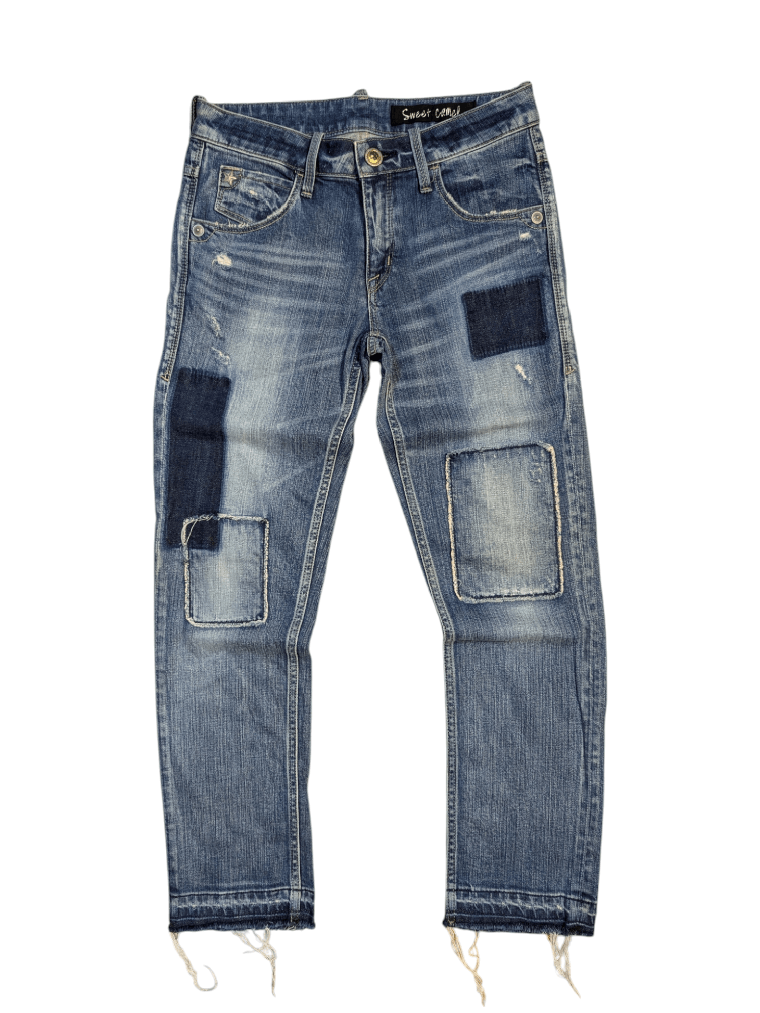 Rare Sweet Camel Patchwork Denim Jeans