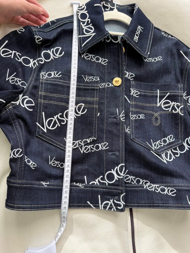Versace Versace Loose letter logo denim series short jacket Size S / US 4 / IT 40 - 7 Thumbnail