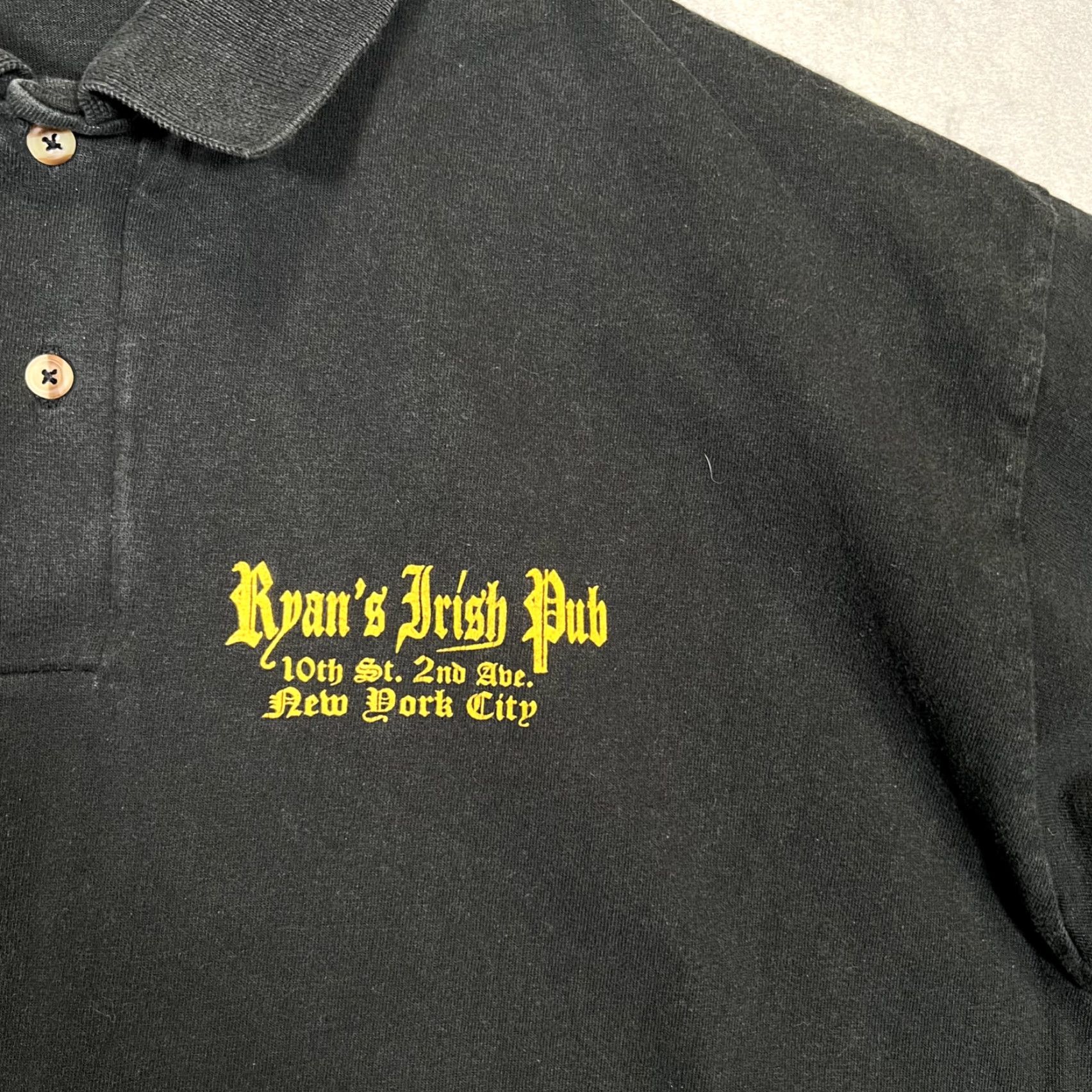 Anvil VINTAGE A1 90s Ryan Irish Pub New York City Polo Shirt Adult XL Black Mens Size US XL / EU 56 / 4 - 5 Thumbnail