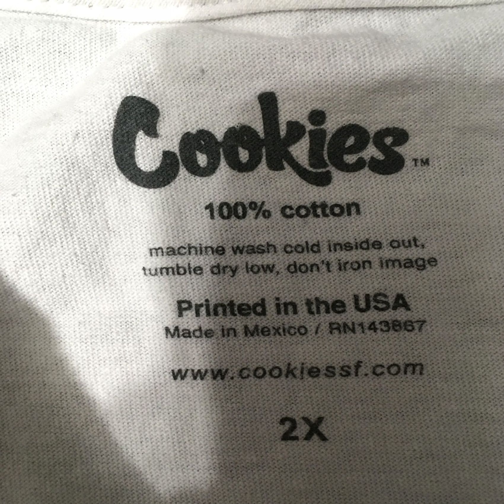 Vintage Cookies Logo T-Shirt Mens Size 2X white Bitten Cookie Graphic Tee Shortsleeve Size US XXL / EU 58 / 5 - 4 Thumbnail