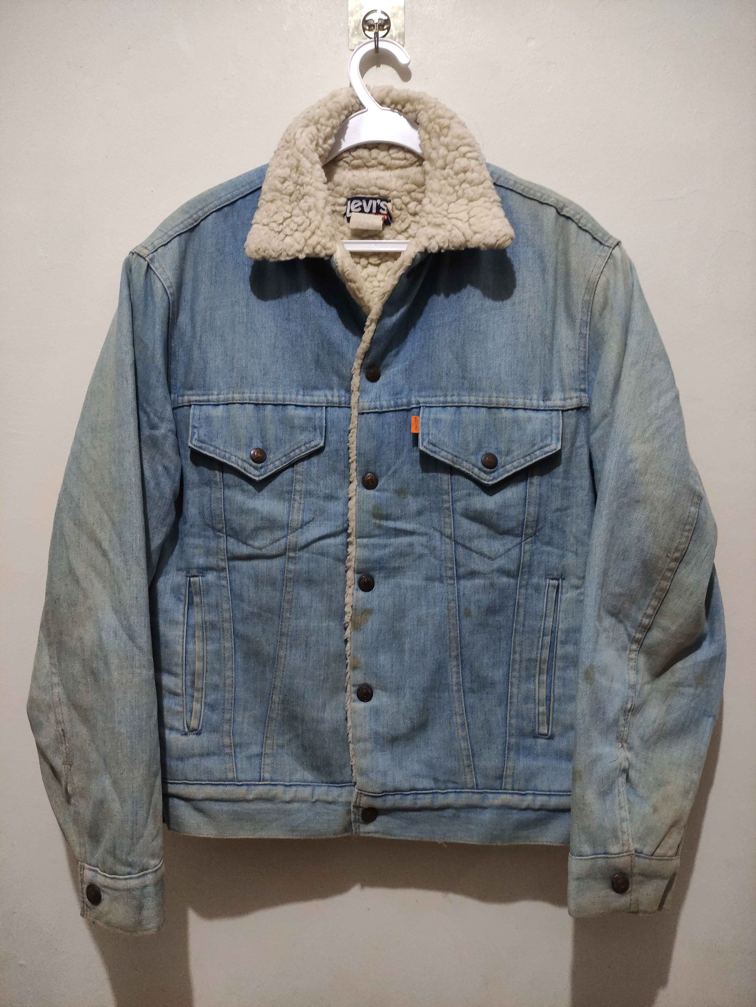 Levi's Vintage 1970's Levis Sherpa Lined Trucker Jacket Size US S / EU 44-46 / 1 - 1 Thumbnail