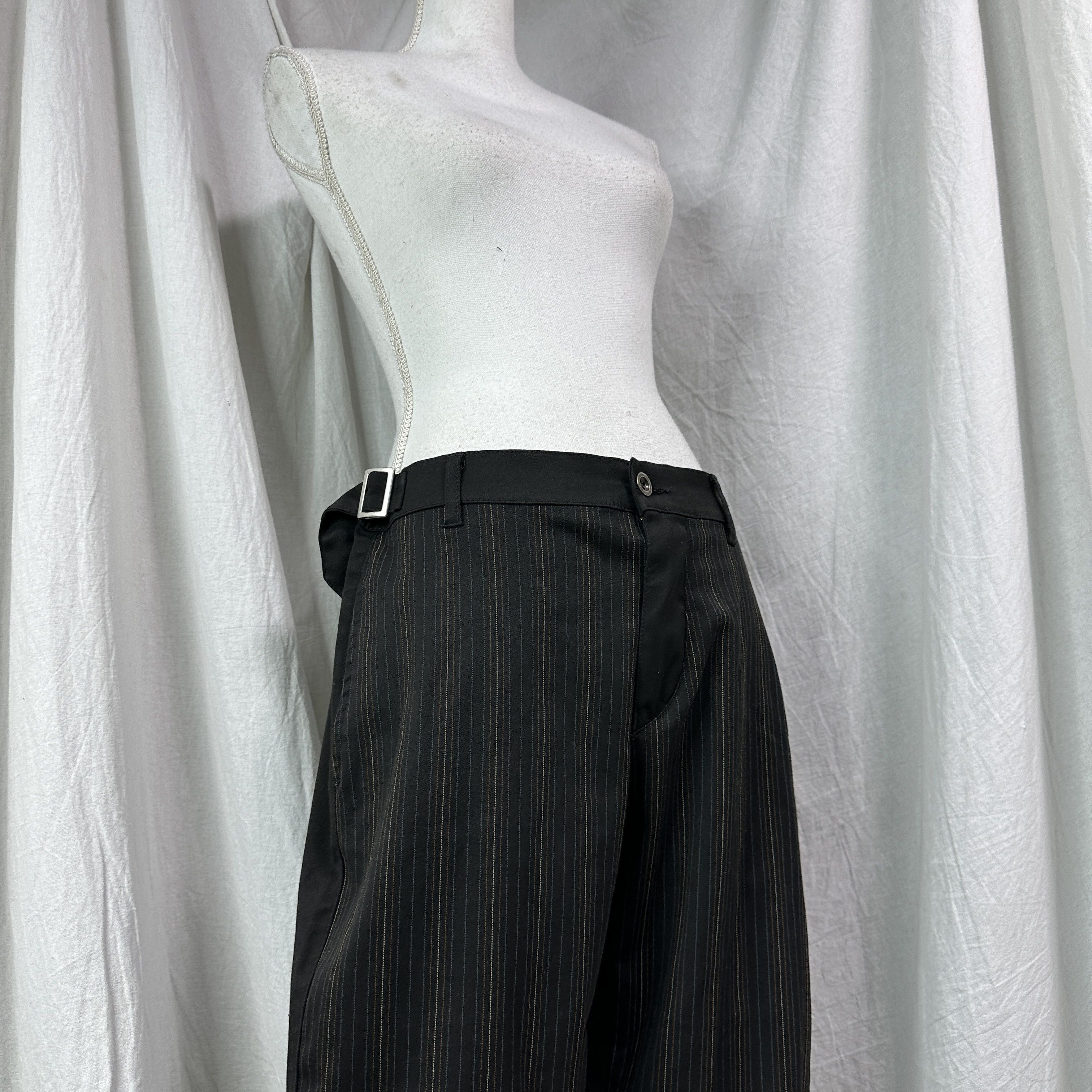 Vintage Vintage Avant Garde Wide Leg Pinstriped Take Two Pants Y2K Size 33" - 5 Thumbnail