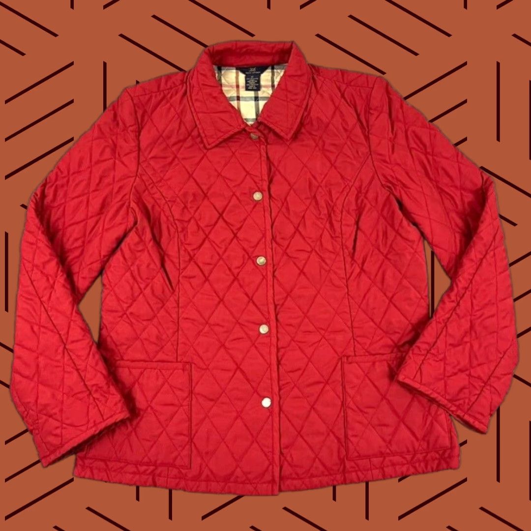 Brooks Brothers BROOKS BROTHERS Jacket Size 14 Red Quilted Coat Lined Button Pockets Womens Size XL / US 12-14 / IT 48-50 - 1 Thumbnail