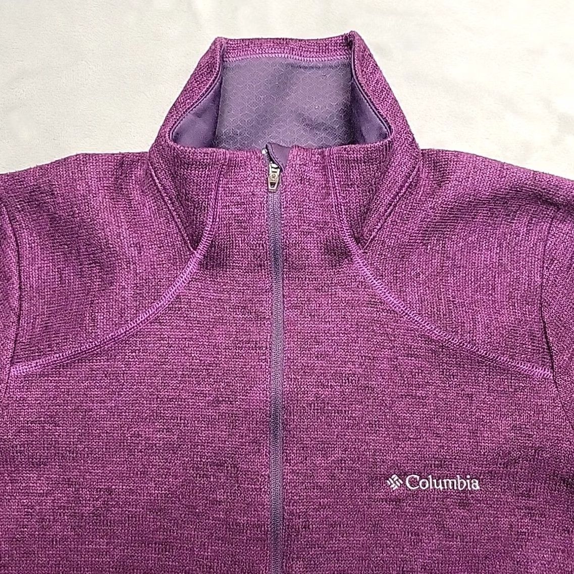 Vintage Columbia Womens Medium Purple Omni Heat Wick Performance Knit Pullover 1/2 Zip Size M / US 6-8 / IT 42-44 - 3 Thumbnail