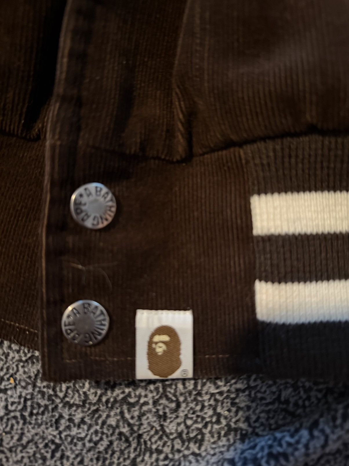 Bape A Bathing Ape BAPE General Made Corduroy Varsity Jacket S Size US S / EU 44-46 / 1 - 4 Thumbnail