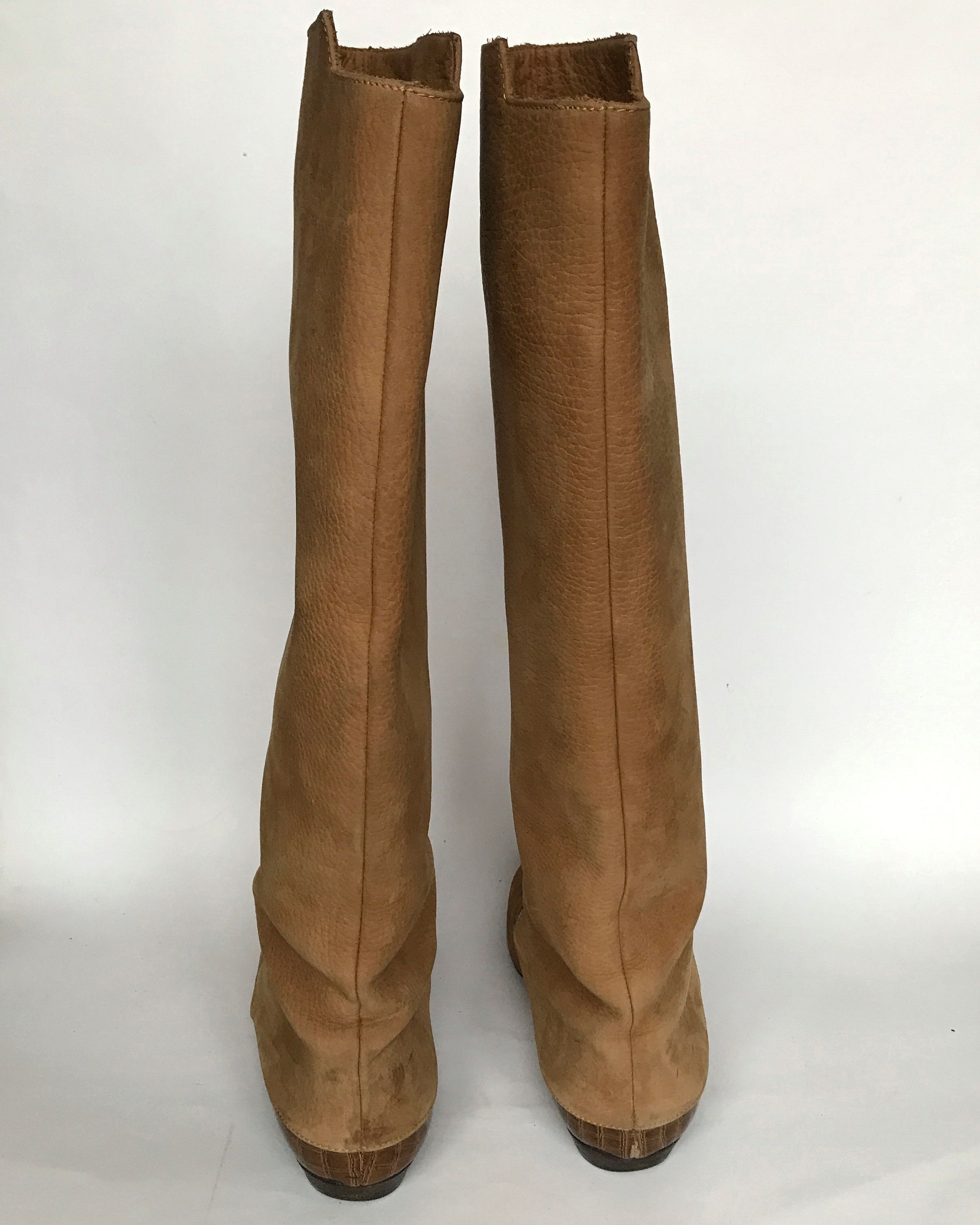 Fendi VINTAGE Y2K FENDI NUBUCK BOOTS WITH ALIGATHOR LEATHER EU38 Size US 8 / IT 38 - 4 Thumbnail