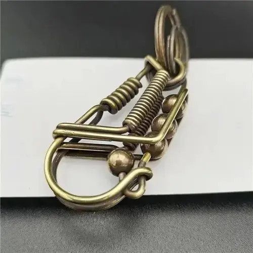 Vintage Brass Handicraft Mechanical KeyRing Size ONE SIZE - 4 Thumbnail