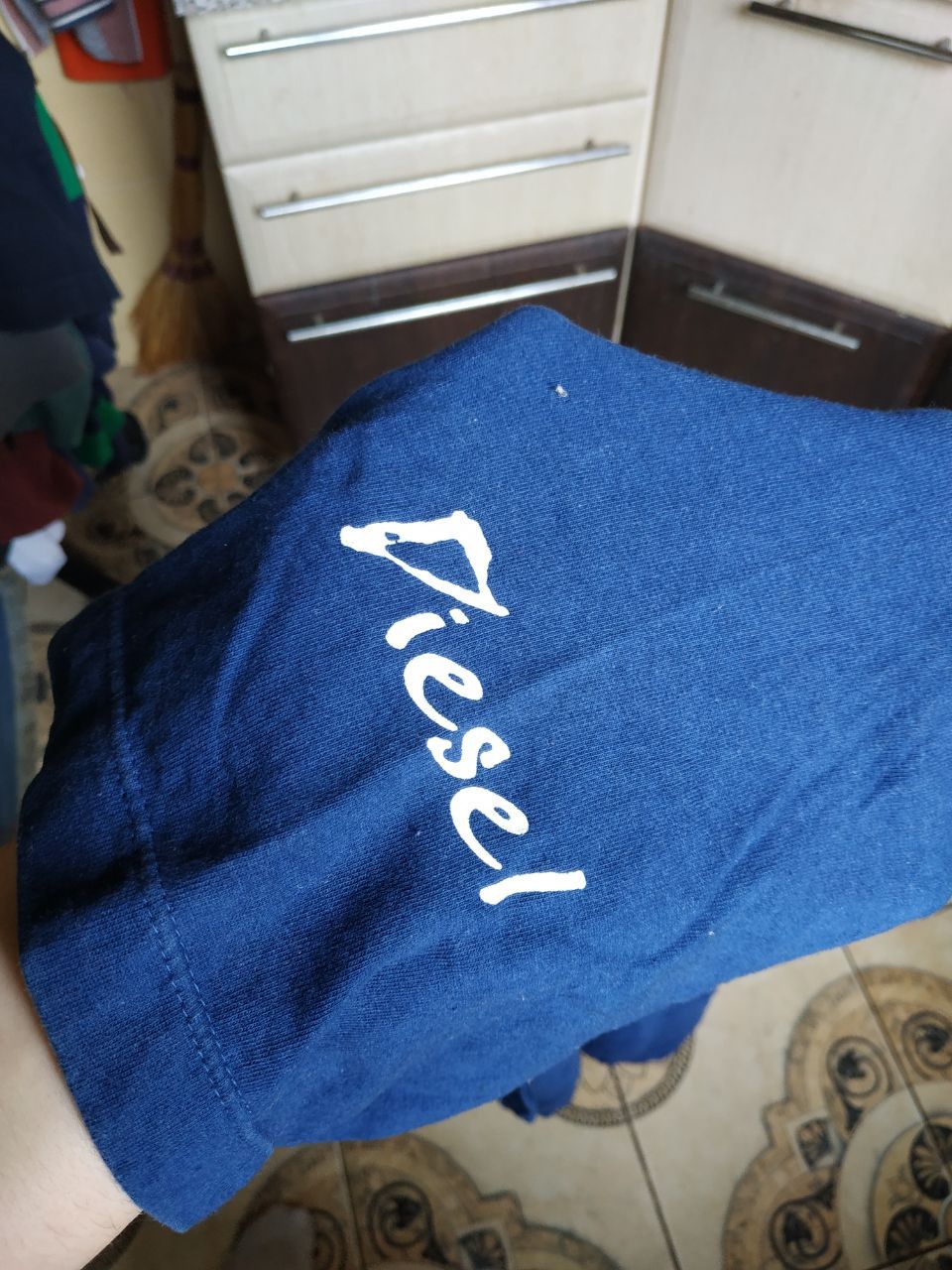 Diesel Vintage Diesel Only The Brave Vertical Logo Tee Blue XL Size US XL / EU 56 / 4 - 5 Thumbnail