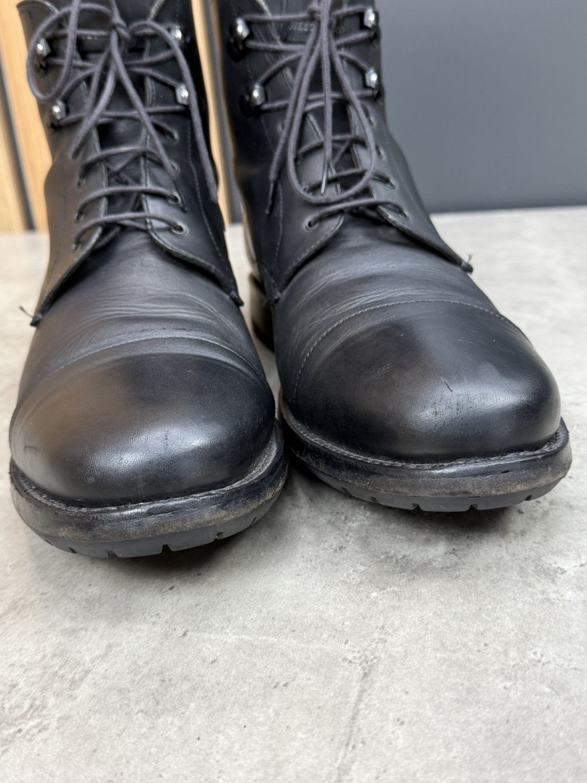 Heschung Heschung Black Leather Cap Toe Lace Up Ankle Boots Size 9 Size US 10 / EU 43 - 11 Thumbnail