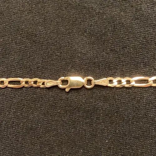 VIBE Gold Chain Figaro Necklace 22in 3mm 925 Italy Size ONE SIZE - 3 Thumbnail