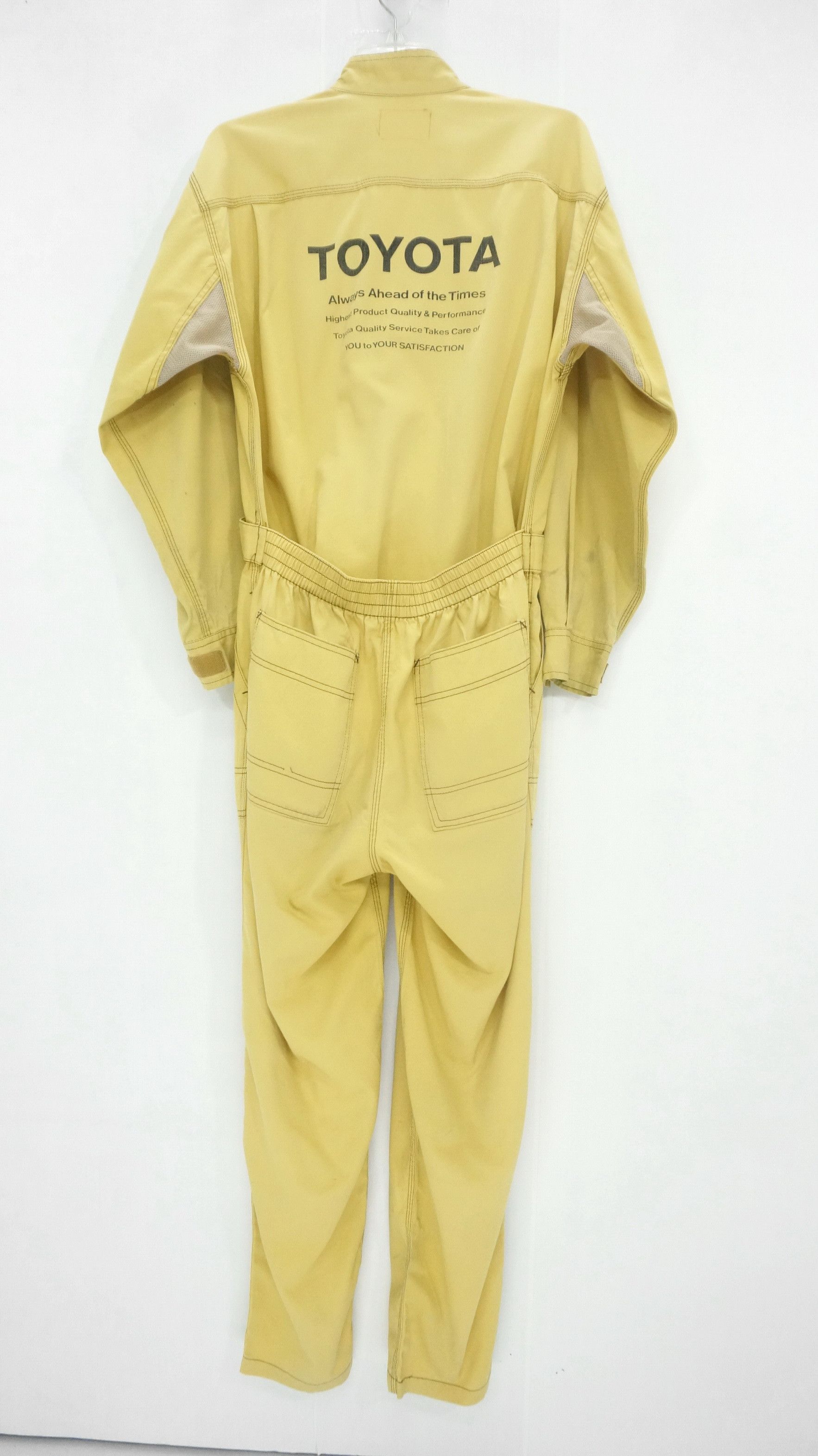 Japanese Brand Vintage TOYOTA Faded Pale Yellow Coverall Size US 31 - 1 Thumbnail