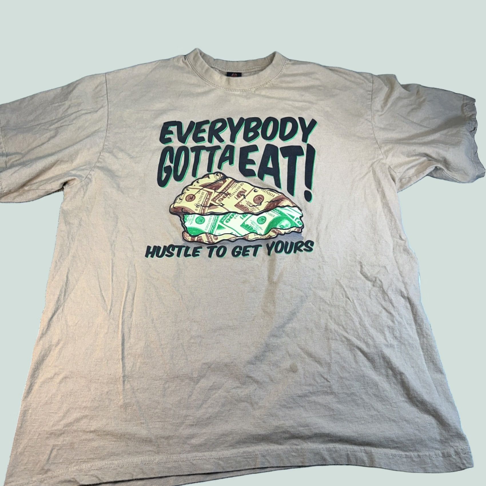 Vintage Iced Out Everybody Gotta Eat T Shirt XXL Men Black Size US XL / EU 56 / 4 - 1 Thumbnail