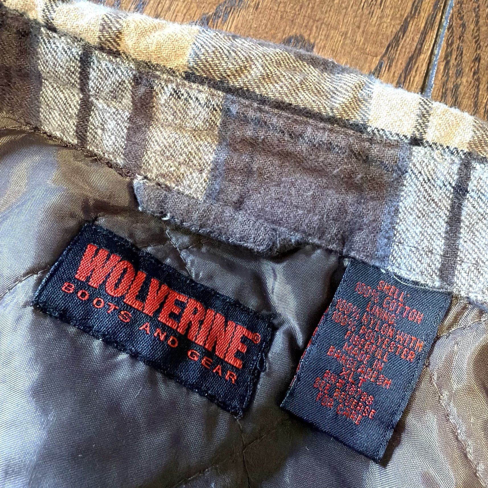 Vintage VINTAGE Wolverine Lined Brown Plaid Button Down Flannel Shirt Men’s XL Tall Size US XL / EU 56 / 4 - 4 Thumbnail