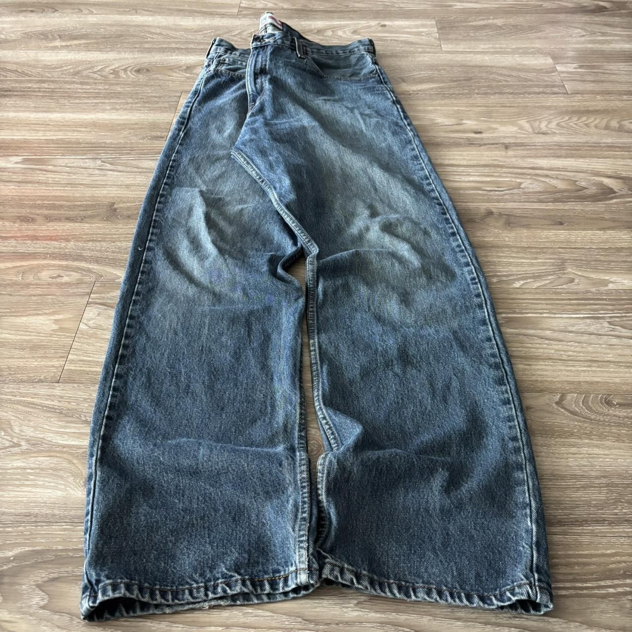 Japanese Brand Crazy Vintage Y2K/2000s Baggy Grunge Dark Wash Skater Denim Jeans! 38x34 Size US 38 / EU 54 - 3 Thumbnail