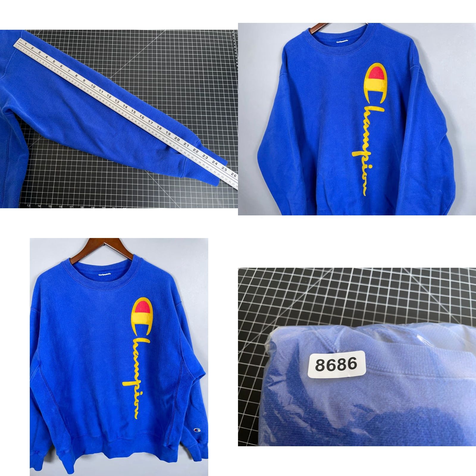 Champion VINTAGE Champion Reverse Weave Sweatshirt Adult XL Blue Gold Graphic 90s Mens Size US XL / EU 56 / 4 - 8 Thumbnail