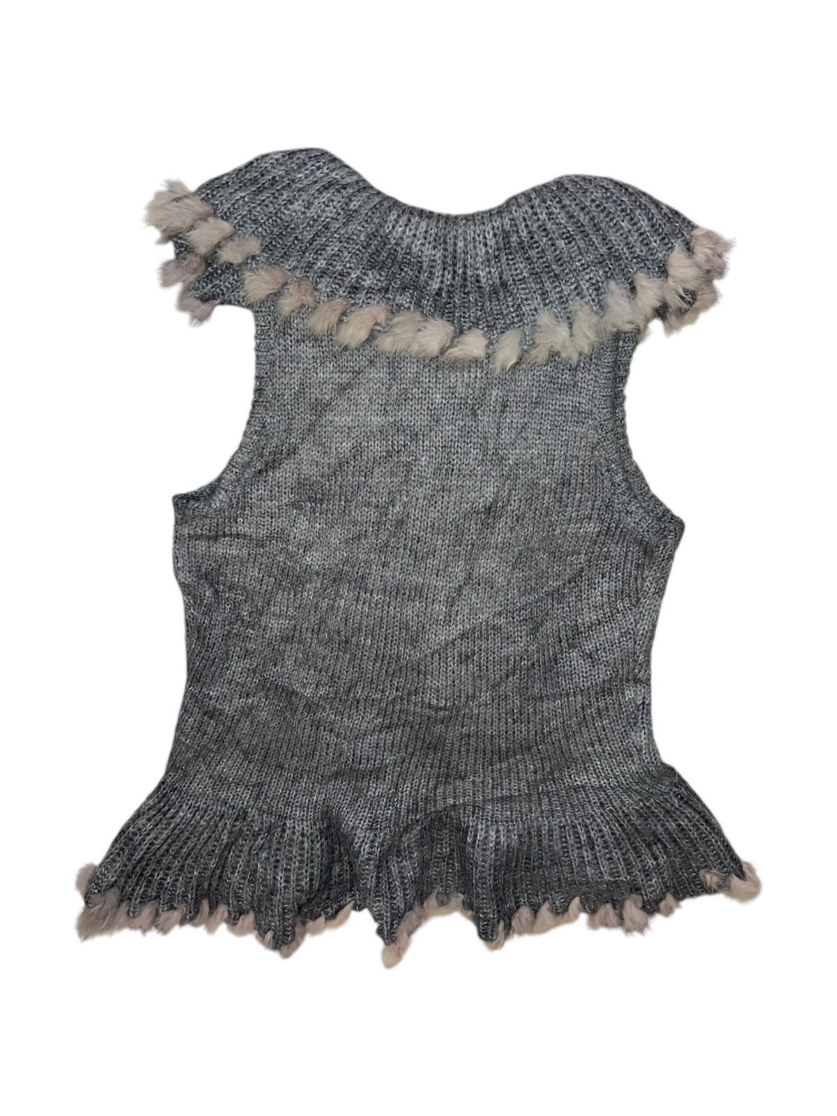 Japanese Brand Fairy grunge grey knit fur ruffle 🪶➕ Size M / US 6-8 / IT 42-44 - 3 Thumbnail