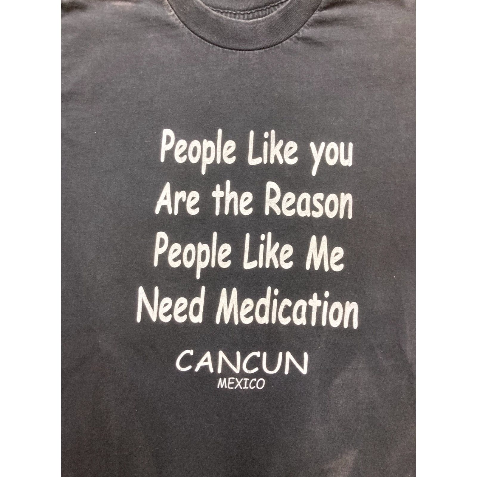 Reason VINTAGE T SHIRT Mens Large Black Funny "people like you are the reason I need medication" Y2K Size US L / EU 52-54 / 3 - 2 Thumbnail