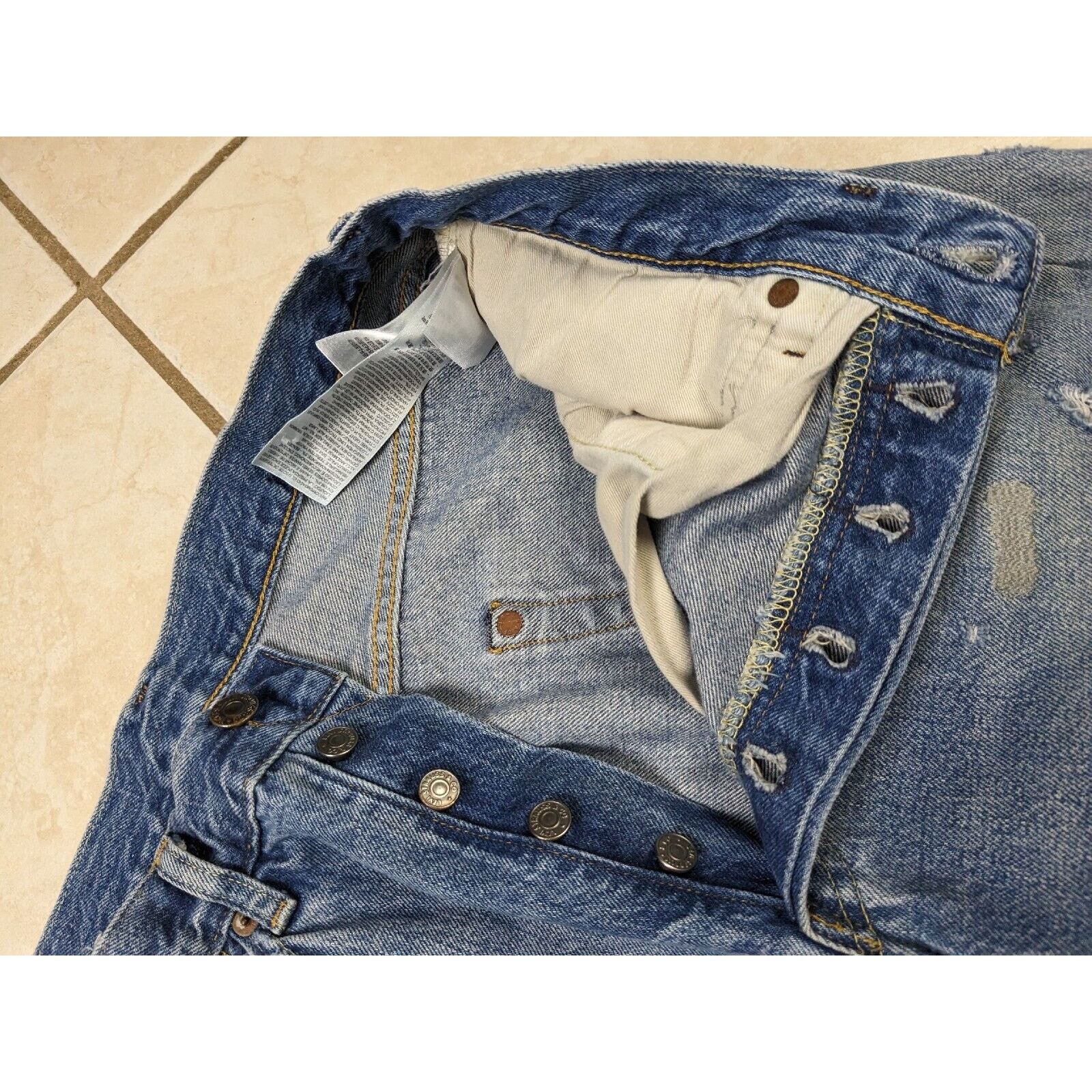 Levi's LVC LEVIS 501XX 31x34 Distressed Big E Selvedge Jeans Size US 31 - 2 Thumbnail