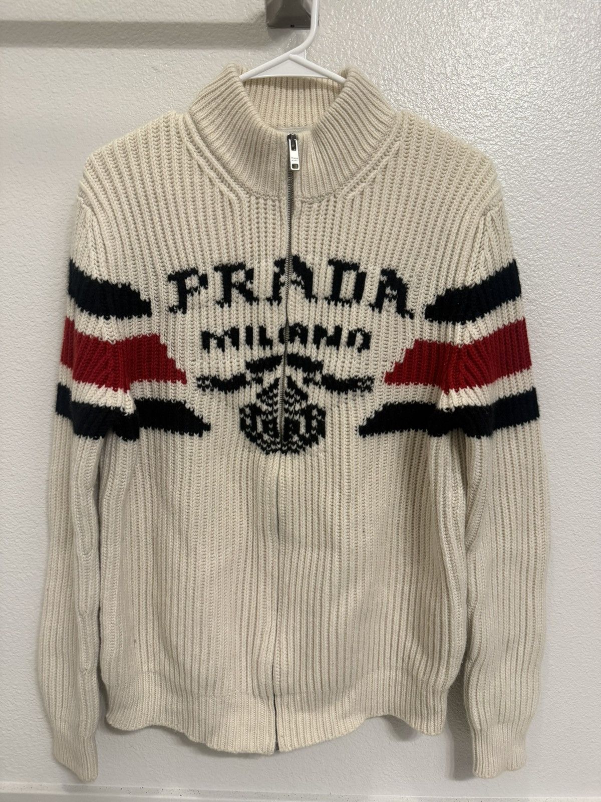 Prada Prada logo-jacquard Cashmere Zip Size US L / EU 52-54 / 3 - 1 Thumbnail