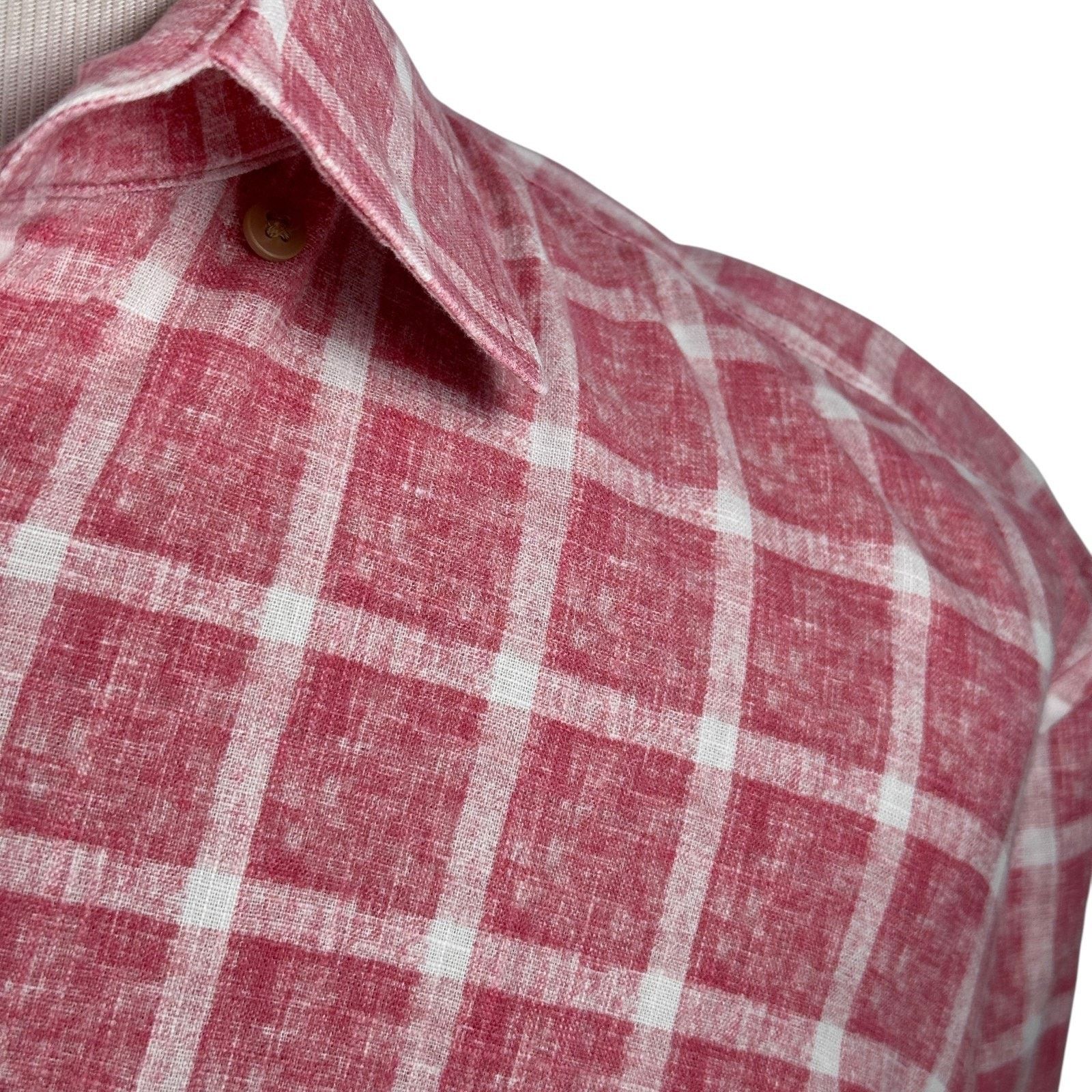 johnnie-O Johnnie O Hangin Out Shirt Men’s L Pink Check Long Sleeve Size US L / EU 52-54 / 3 - 3 Thumbnail