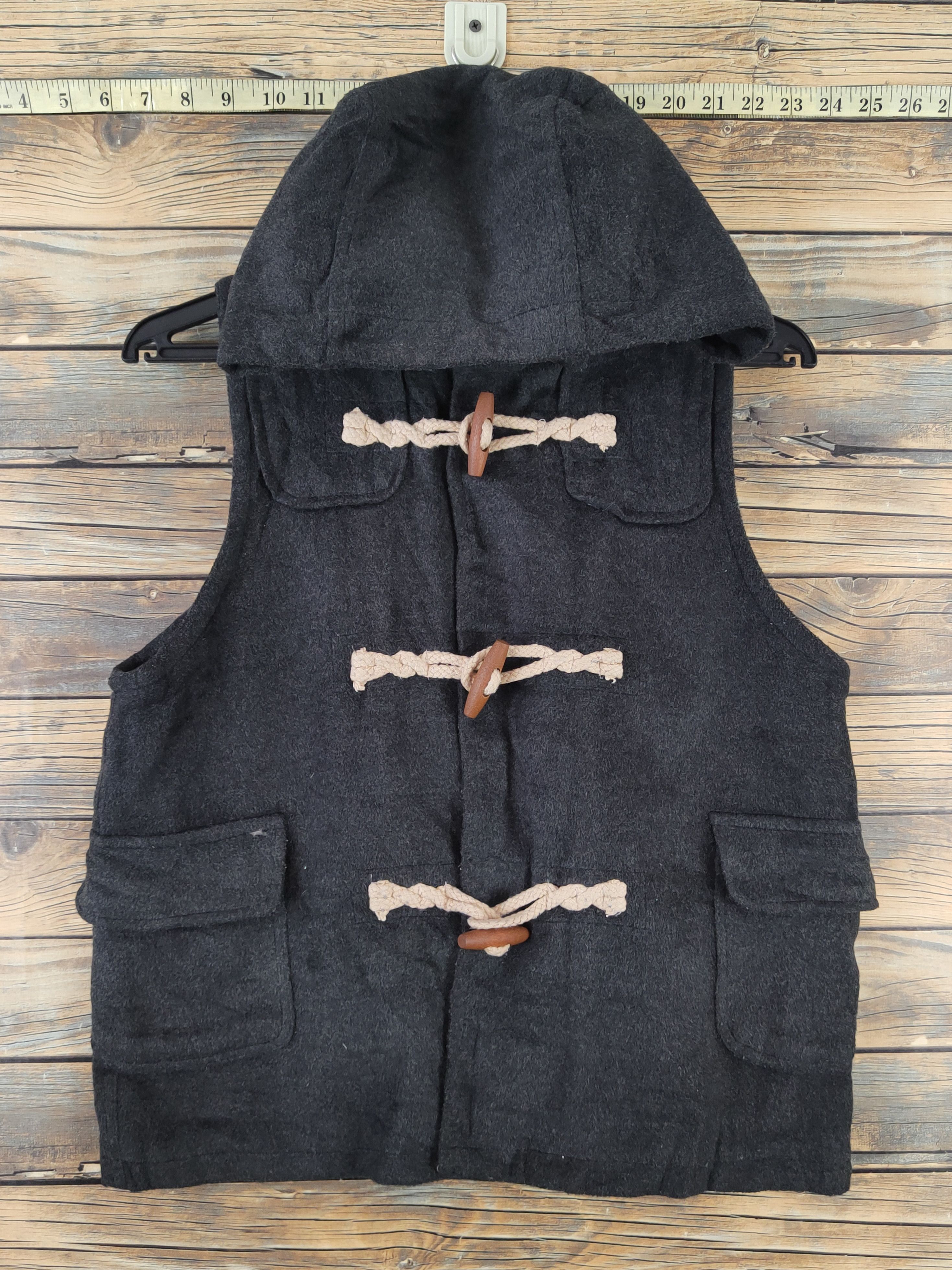 Japanese Brand × Vintage Vintage 💥 Sodalite Black Hoodie Toggle Vests Size S / US 4 / IT 40 - 1 Thumbnail