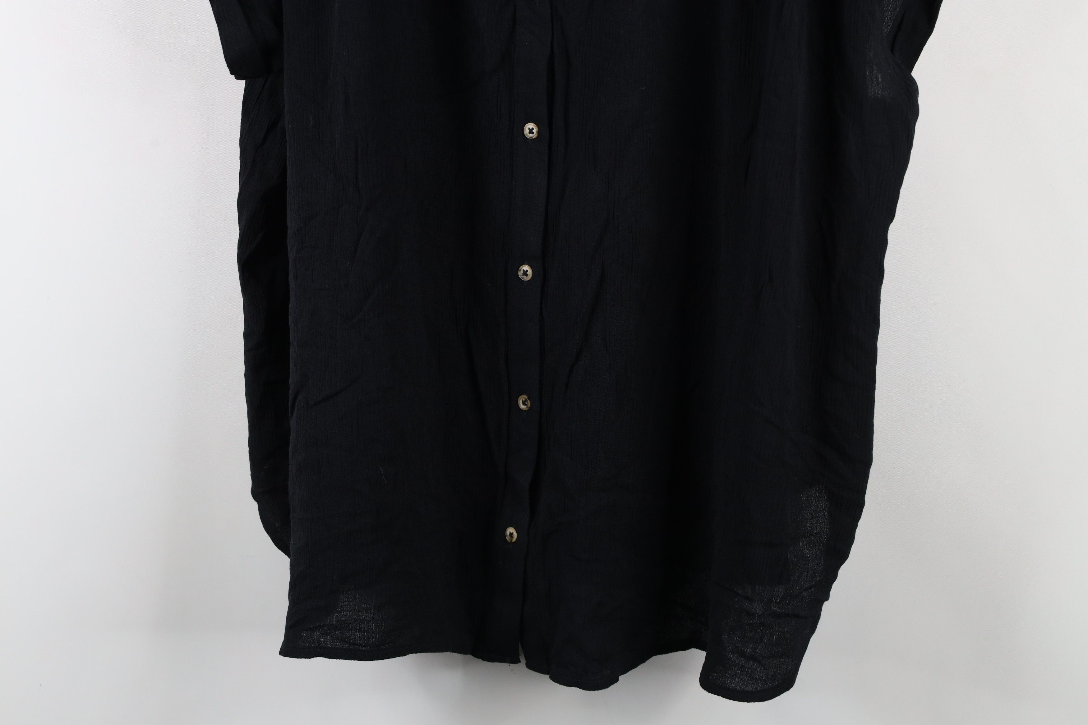 Orvis × Vintage New Orvis Blank Gauzy Rayon Button Shirt Blouse Top Black Size XXL / US 16-18 / IT 52-54 - 3 Thumbnail