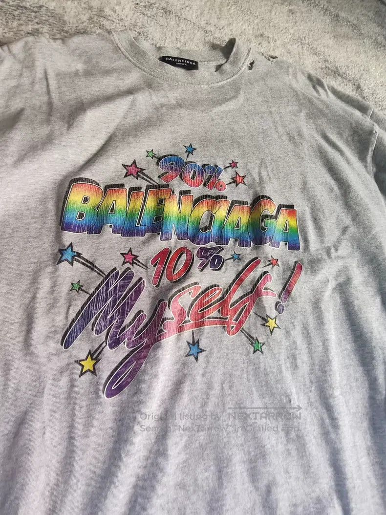 Balenciaga Balenciaga Doodle Hole Design T-Shirt Short Sleeve Size US XXS / EU 40 - 1 Thumbnail