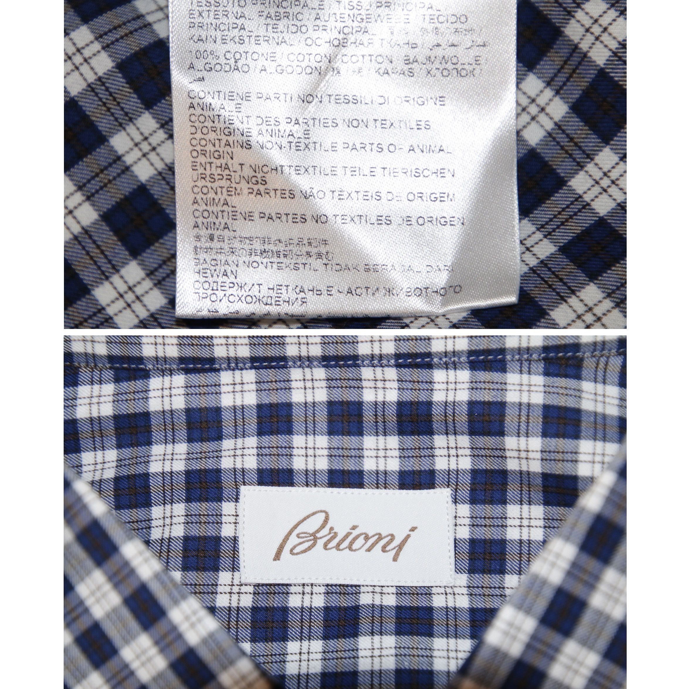 Brioni $1000 Brioni Blue plaid long sleeve shirts M Size US M / EU 48-50 / 2 - 7 Thumbnail