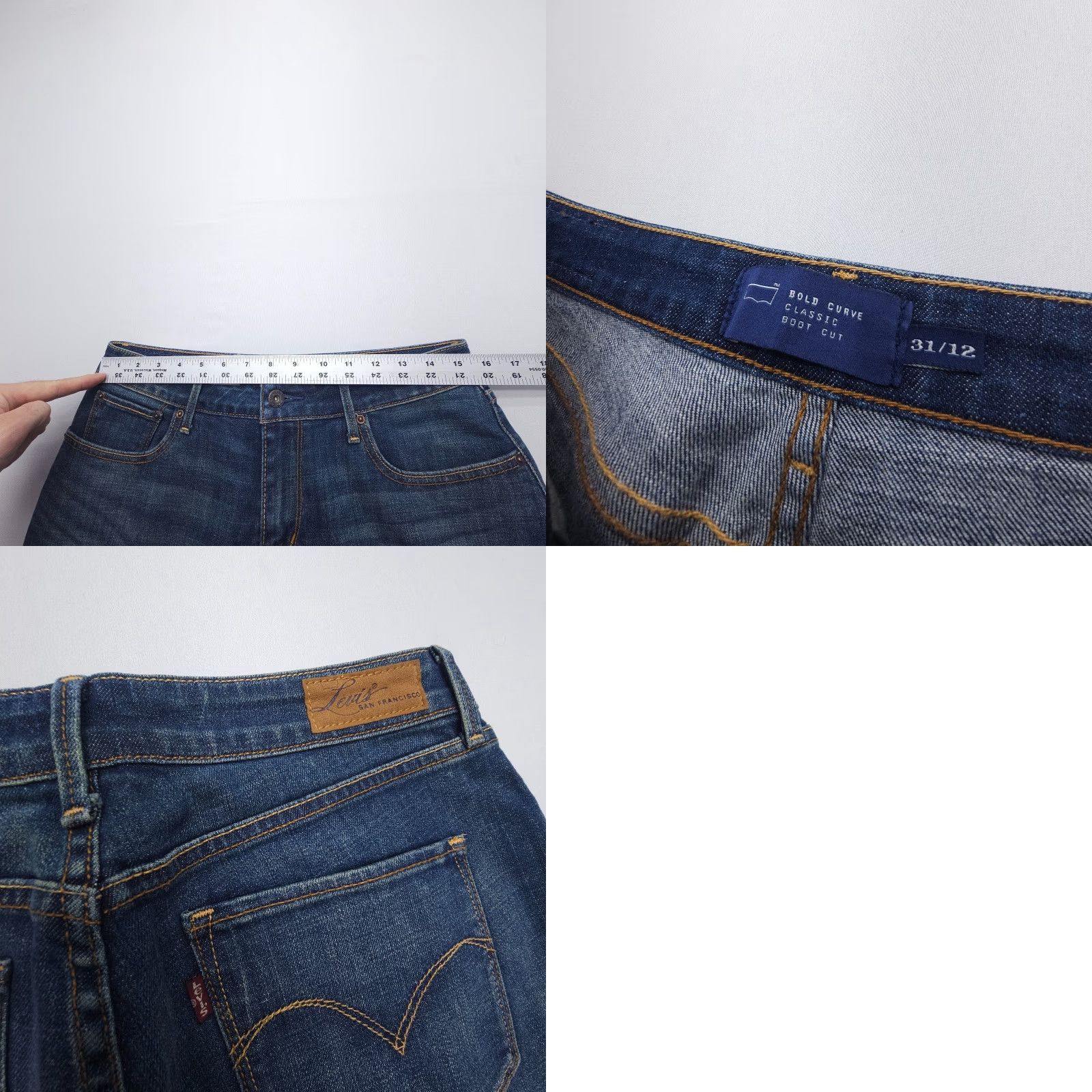 Levi's Levi's Bootcut Jeans Womens 12 / 31 Dark Wash Blue Comfort Mid Rise Regular Fit 2000s Size 34" / US 12 / IT 48 - 8 Thumbnail