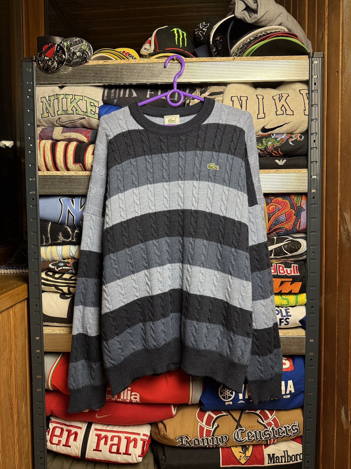 Lacoste × Vintage Vintage Lacoste Chemise Wool Sweater Knit Y2K Striped 90s Size US L / EU 52-54 / 3 - 1 Thumbnail