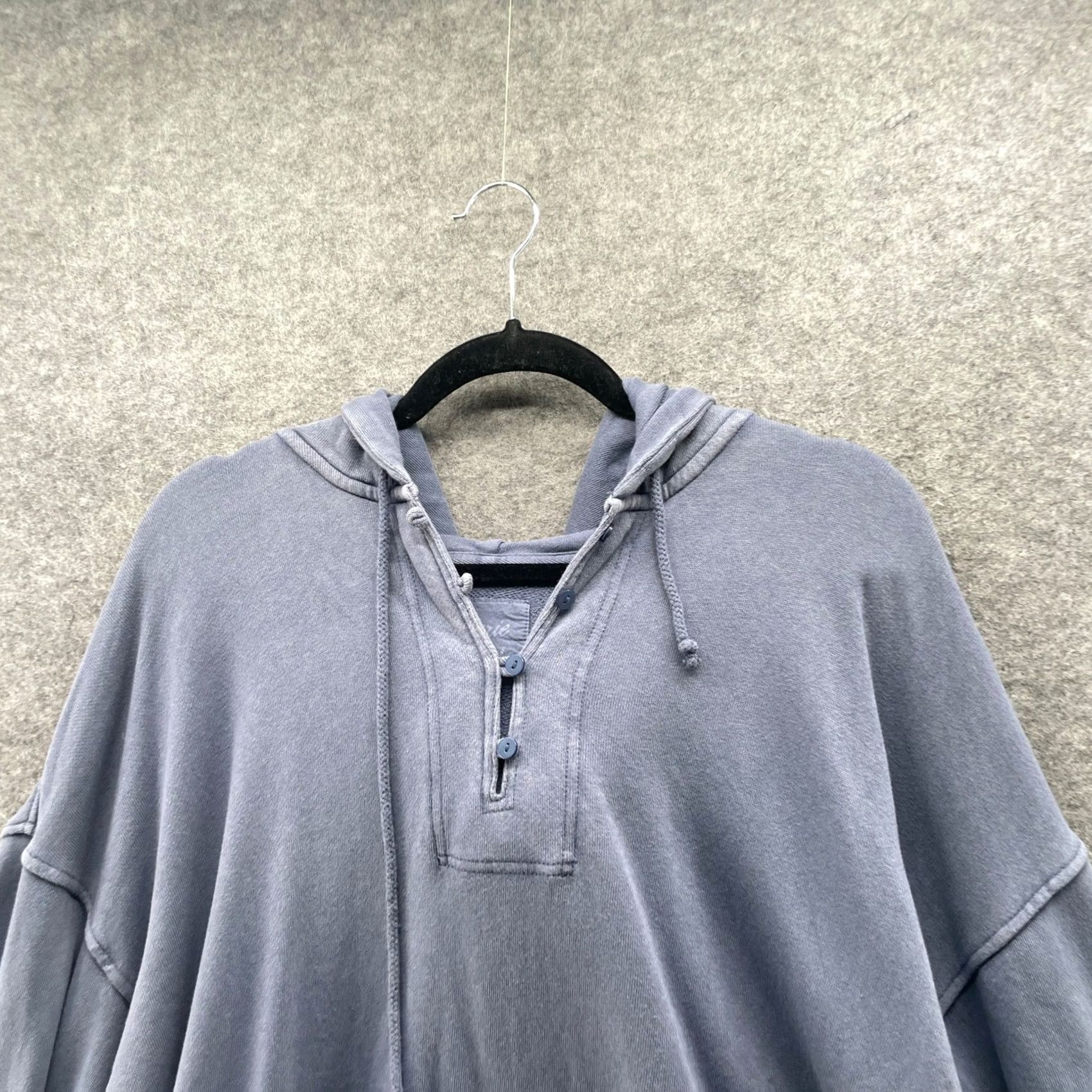 Vintage Aerie Hoodie Henley Womens M Blue Pullover Soft Cotton Relaxed Long Sleeve Raglan Pocketed Hooded Size M / US 6-8 / IT 42-44 - 3 Thumbnail