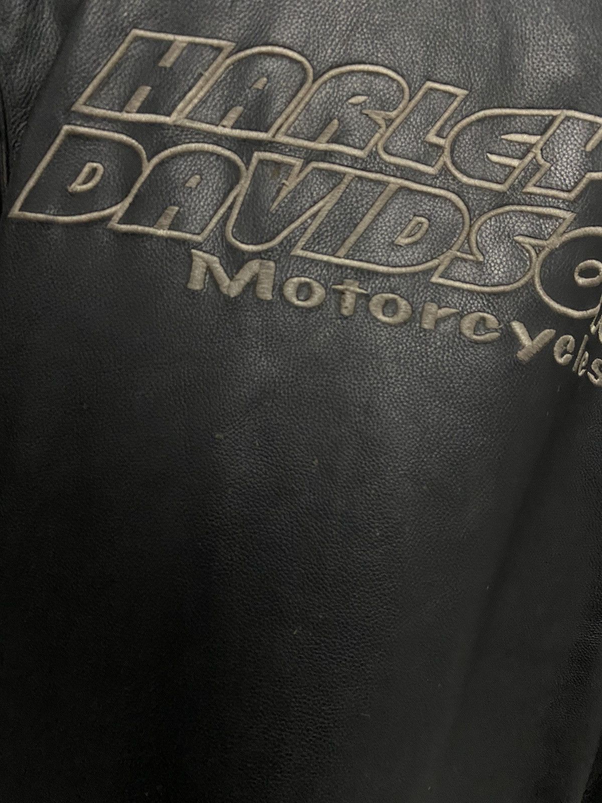 Harley Davidson × Vintage Harley Davidson leather jacket big logo moto vintage Size US XL / EU 56 / 4 - 7 Thumbnail