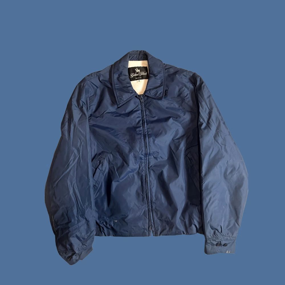 Vintage VINTAGE Golden Fleece Jacket Mens M Windbreaker Nylon Blue Lined Fleece Short ZIP Collar Pockets Size US M / EU 48-50 / 2 - 1 Thumbnail