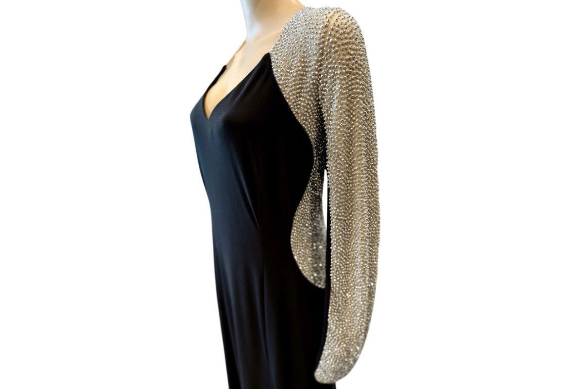 Other Xscape Black Gown & Illusion Nude with Silver Beaded Sleeves Size XXL / US 16-18 / IT 52-54 - 2 Thumbnail