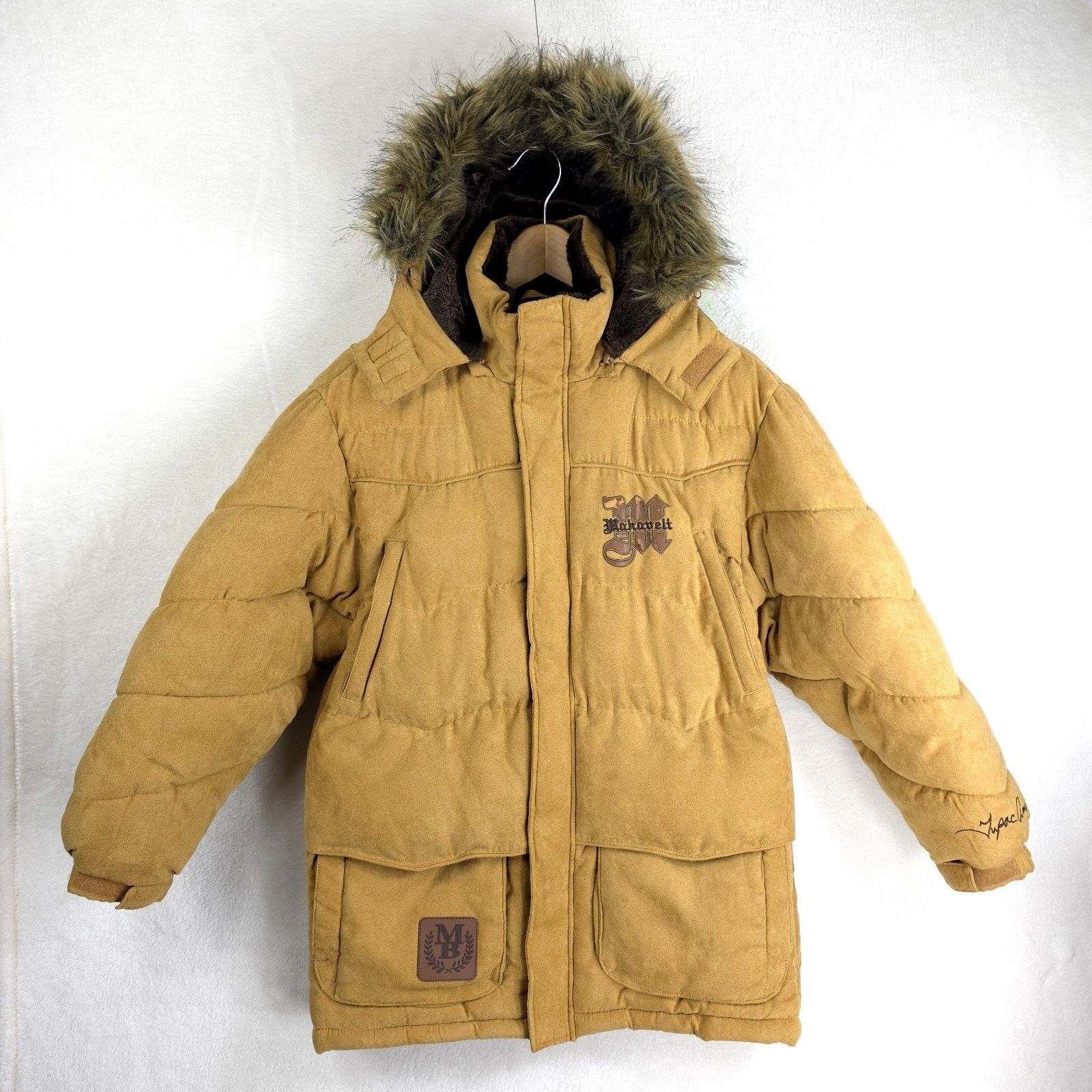 Makaveli Vintage Makaveli Branded Tupac Beige Puffer Jacket Sz Small Size US S / EU 44-46 / 1 - 2 Thumbnail