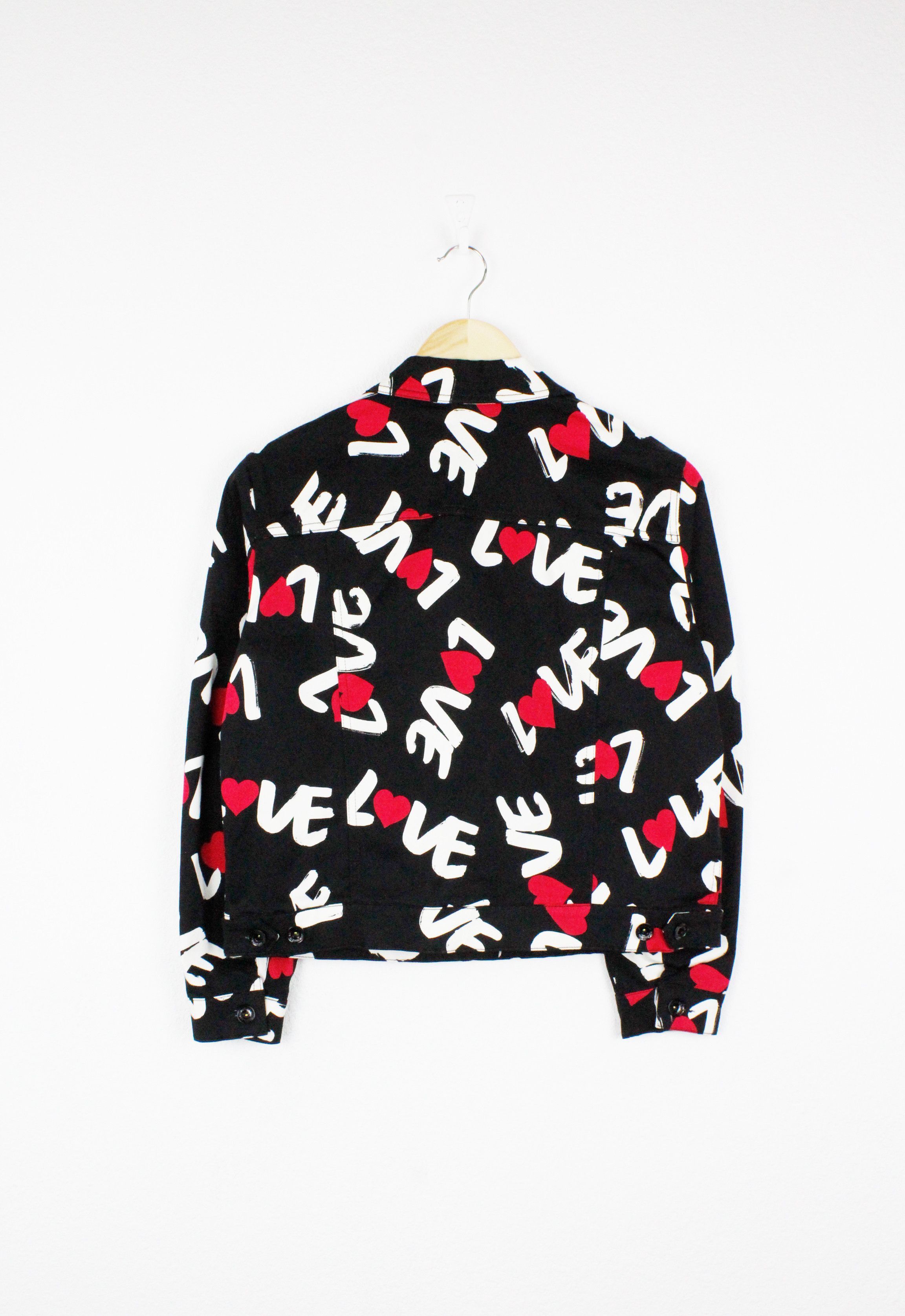 Moschino Womens Moschino Love Logo Heart Graphic Printed Denim Jacket Size M / US 6-8 / IT 42-44 - 4 Thumbnail