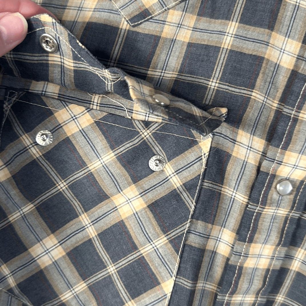 Levi's Levi’s Men’s Pearl Snap Western Plaid Shirt Long Sleeve Button-Down Gray Multicolor L Size US L / EU 52-54 / 3 - 4 Thumbnail