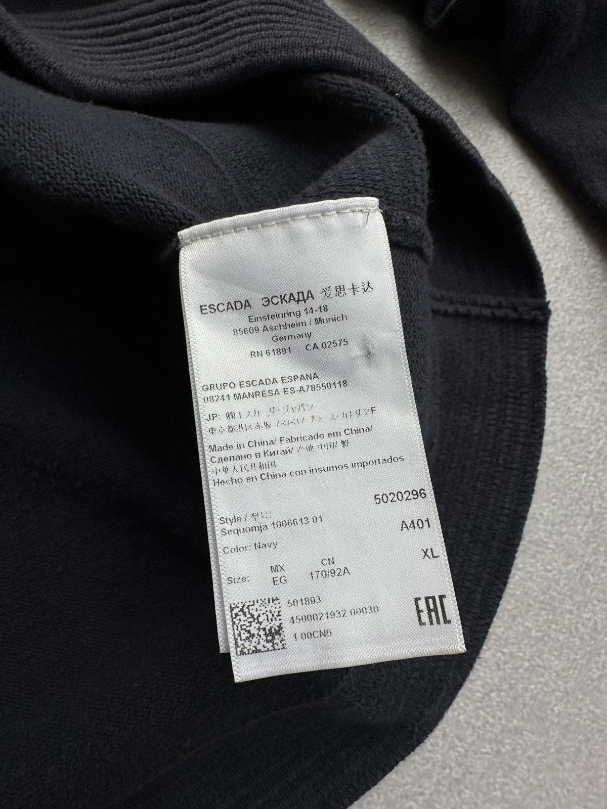 Escada Escada Navy Blue Embellished Button-Front Cardigan Sweater Size XL / US 12-14 / IT 48-50 - 6 Thumbnail
