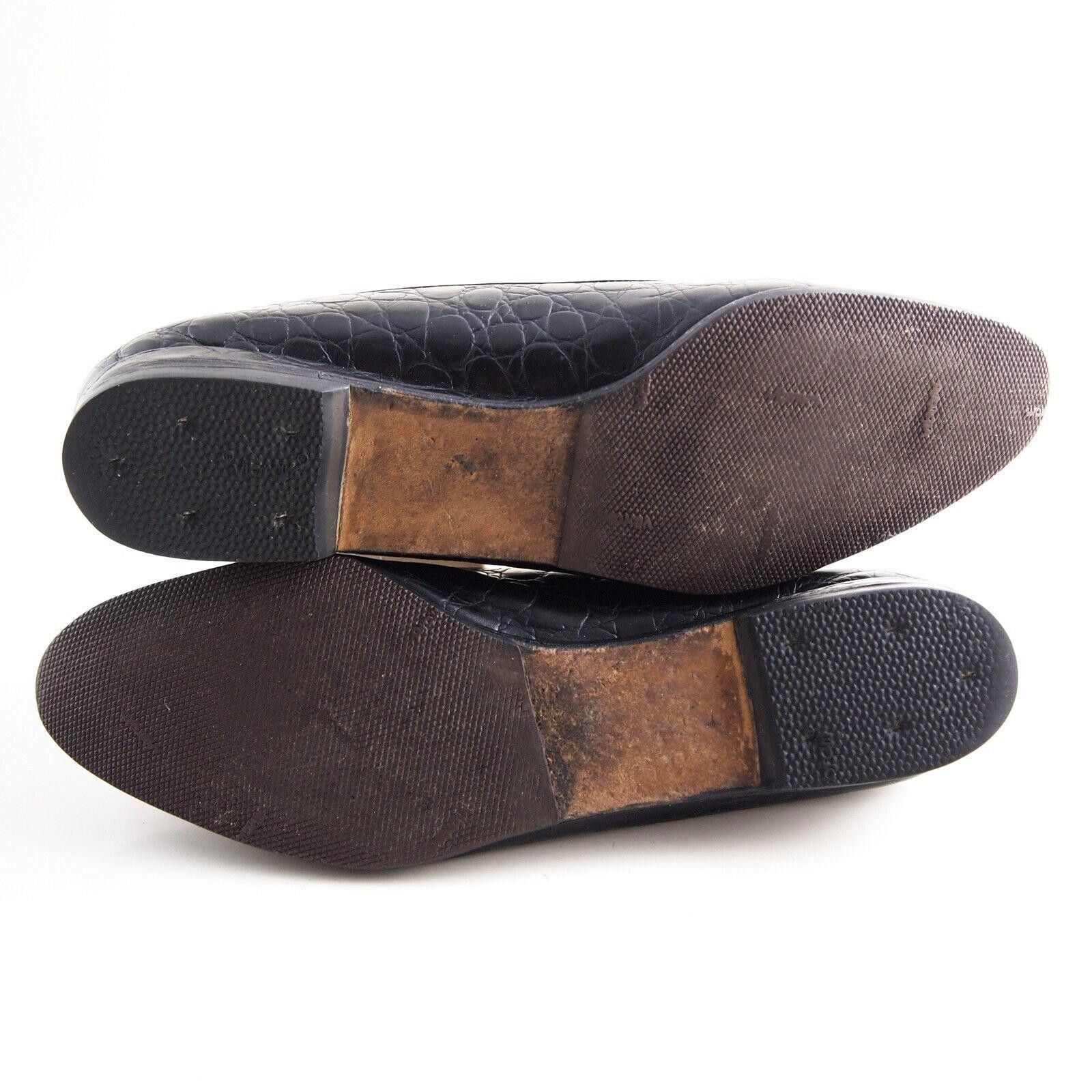 Salvatore Ferragamo Ferragamo Crocodile Flats Black Alligator EU 36 US 6 C Size US 6 / IT 36 - 8 Thumbnail