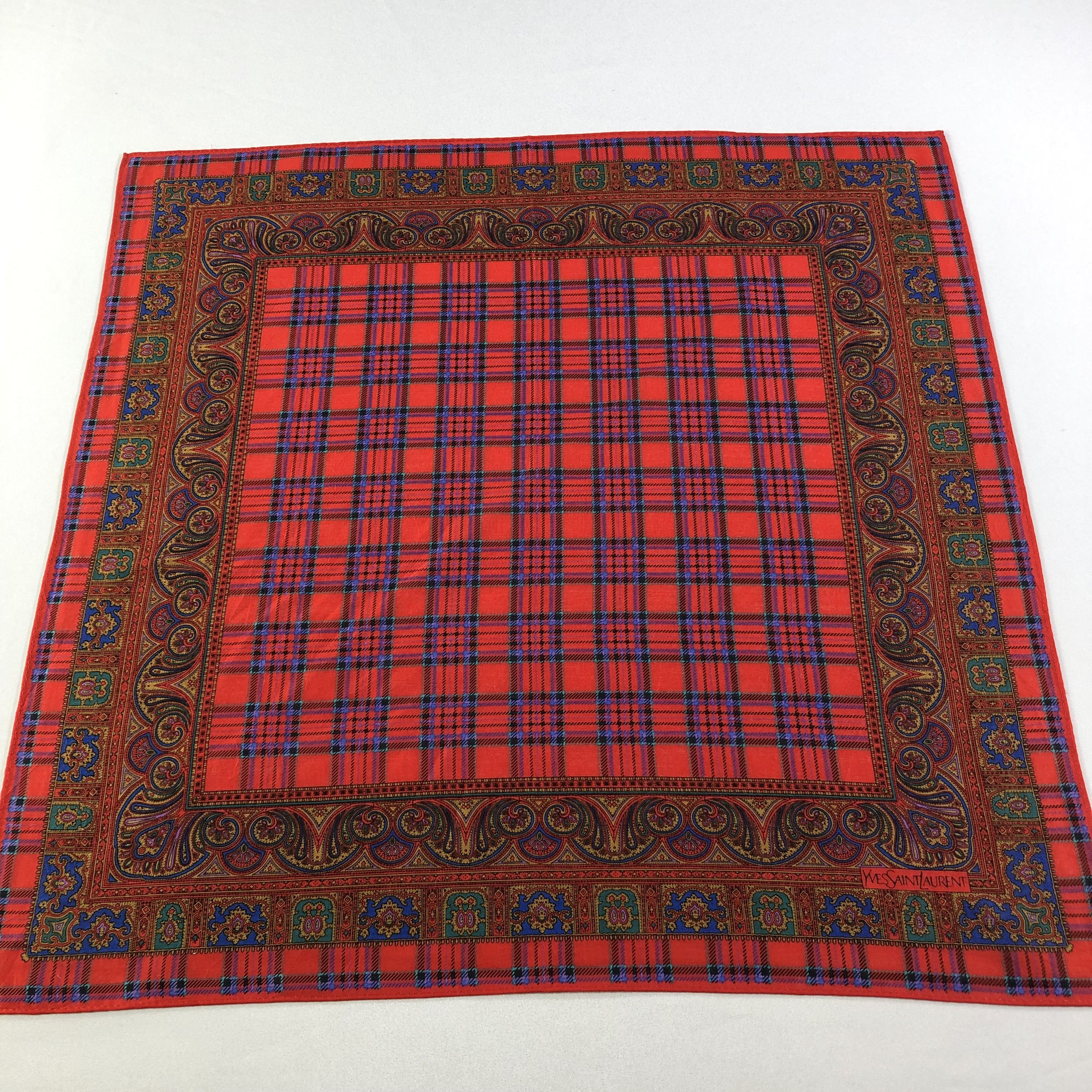 Yves Saint Laurent YSL Luxury Paisley Handkerchief Neckerchief Bandana H1549 Size ONE SIZE - 2 Thumbnail