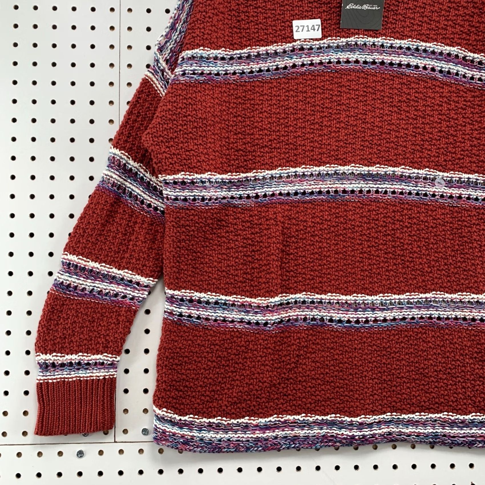 Eddie Bauer Eddie Bauer Knit Boat Neck Sweater Red Striped Womens XL NWT Size XL / US 12-14 / IT 48-50 - 3 Thumbnail