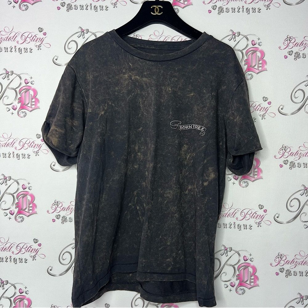 image of Don Ed Hardy Tshirt Single Stitch Vintage Skulls And Cherry in Grey, Men's (Size Large)
